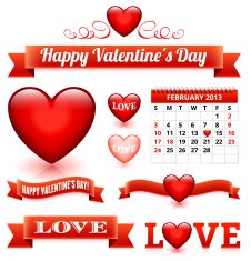 Heart with Valentine's Day Banners and Images N2
