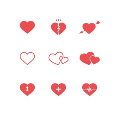 Heart Symbols Set