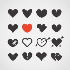 Different abstract heart icons N3