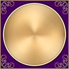 Vector abstract gold circle on purple background with ornament
