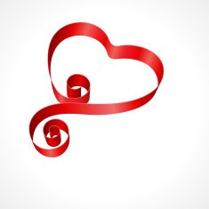 Heart from ribbon Valentine's day N12