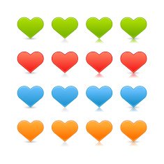 Heart icon green red blue orange sign web internet button