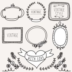 Vintage label design elements banners and ribbons N2