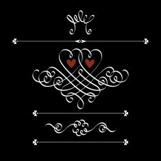 Set of calligraphic design elements