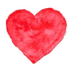 Watercolor red heart N3