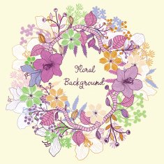 Floral frame Vector background N6