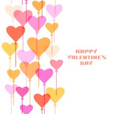 Valentine's card with heart balloons