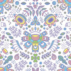 Flower ethnic decorative background Seamless pattern