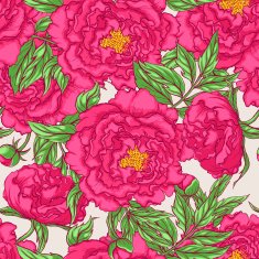 seamless pink peonies