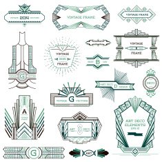 Art Deco Vintage Frames and Design Elements N8