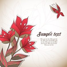 Greeting pastel card with flowers and butterflies?