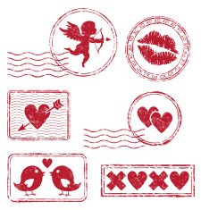 St Valentine's Day rubber stamps