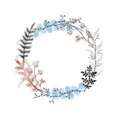 hand drawn floral wreath N12