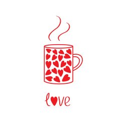 Mug with hearts and steam Love card N2