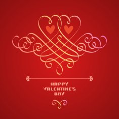 Vector card with calligraphic hearts