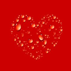 Vector of water drop in shape heart