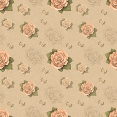 Vintage seamless pattern with rose illustration N2