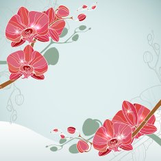 Corner floral background with orchid N2