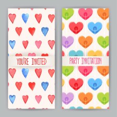 two cards for Valentine's Day with hearts