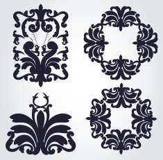 Vintage tapestry elements Vector