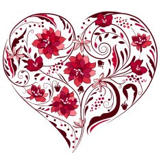 Heart shape made of flowers