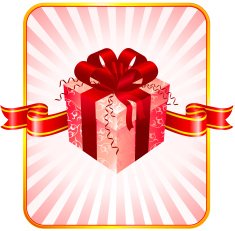Gift wrapped box on glowing background for Valentine's Day