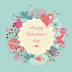 Cute Happy Valentine`s day greeting card