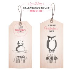 Set of Valentine's day gift tags N2