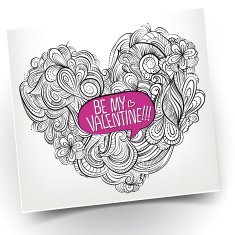 Drawing heart Be my Valentine N2