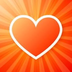 Red heart on shining vector background