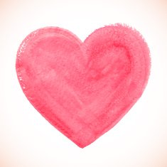 Pink acrylic color textured painted heart N2