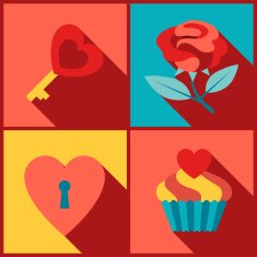 Valentine's and Wedding background in flat design style N2