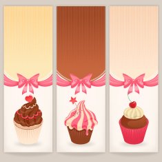 banners with cute cakes