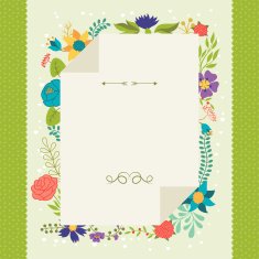 Romantic background of various flowers in retro style N12