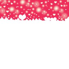 White hearts on pink background with space for text