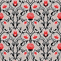 vintage flowers vector pattern N5