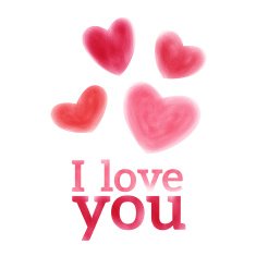Vector "I love you" inscription painted with watercolors