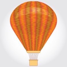 Orange Hot air balloon on a white background Vector illustration