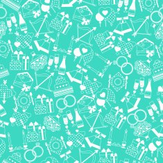 Seamless wedding pattern in retro style N6