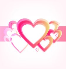 Rose stripe with romantic hearts