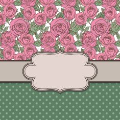 Vintage vector flower frame N156
