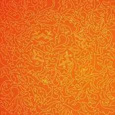 Abstract orange pattern with floral background N2