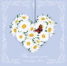 Flower bouquet love shaped with copy space N3