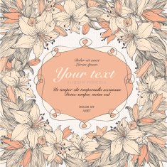 Stylish floral background with frame N3