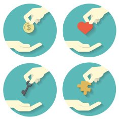 hand pick and give icons