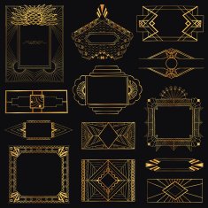 Art Deco Vintage Frames and Design Elements - hand drawn N2