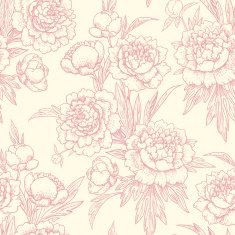 Peonies seamless pattern