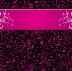 black background with pink decorative ornaments