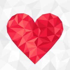 Polygonal red heart Valentine's Day