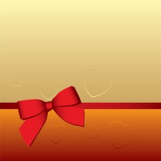 red ribbon with valentine hearts